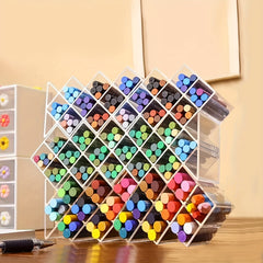 Desktop Organizer for Painting Brushes and Pens, Transparent Storage