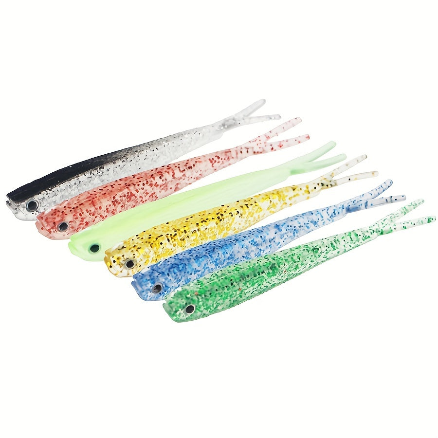 10pcs 2g 3D Eye Forked Tail Bionic Fishing Lure Soft Wobbler Bai