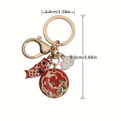 Chinese Style Alloy Koi Keychain Pendant Creative Couple Key Chain