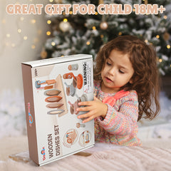 27pcs Wooden Tea Set Toy Kitchen Accessories
