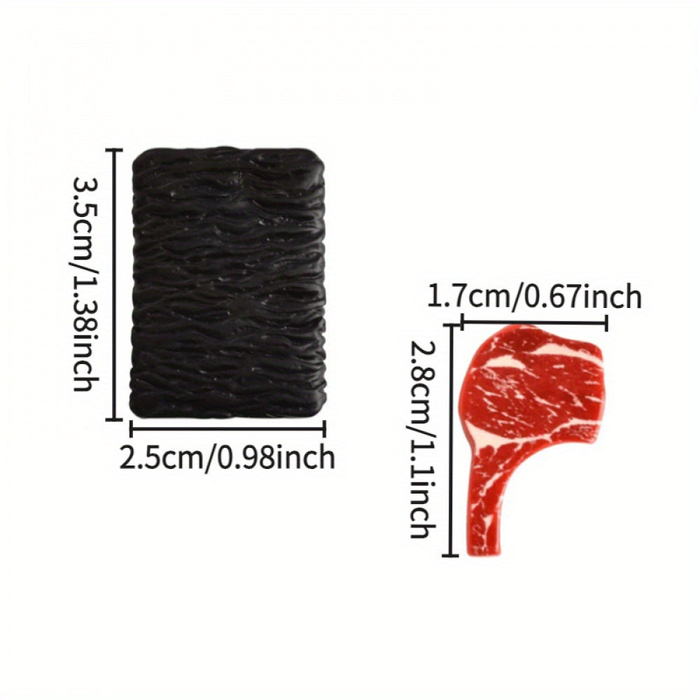 1:12 Dollhouse Steak Model Realistic Resin with Marbling Details DIY Scene Decor
