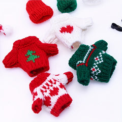 Mini Knitted Doll Clothes Set Plush Toy Sweater Hat Scarf Decoration