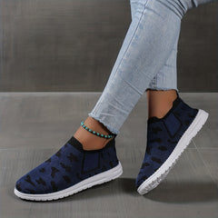 Women's Colorblock Flying Woven Sneakers Lightweight Non slip Outdoor Shoes