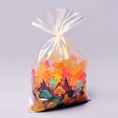 200pcs Clear Cellophane Bags with Twist Ropes for Gift Candy Dessert Bakery