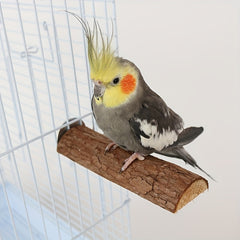 Natural Wood Parrot Perch Station Board for Bird Cage