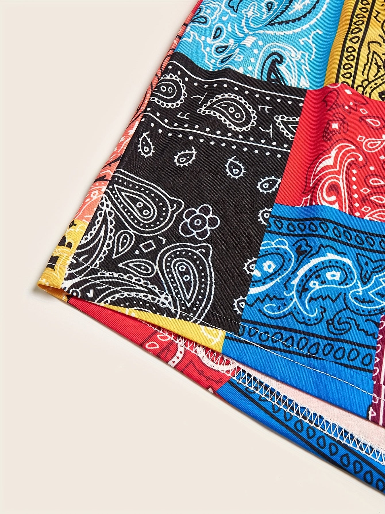 Paisley Patchwork Print Shorts for Women