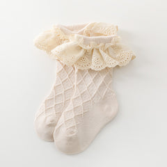 Baby Girls Ruffle Lace Dance Socks