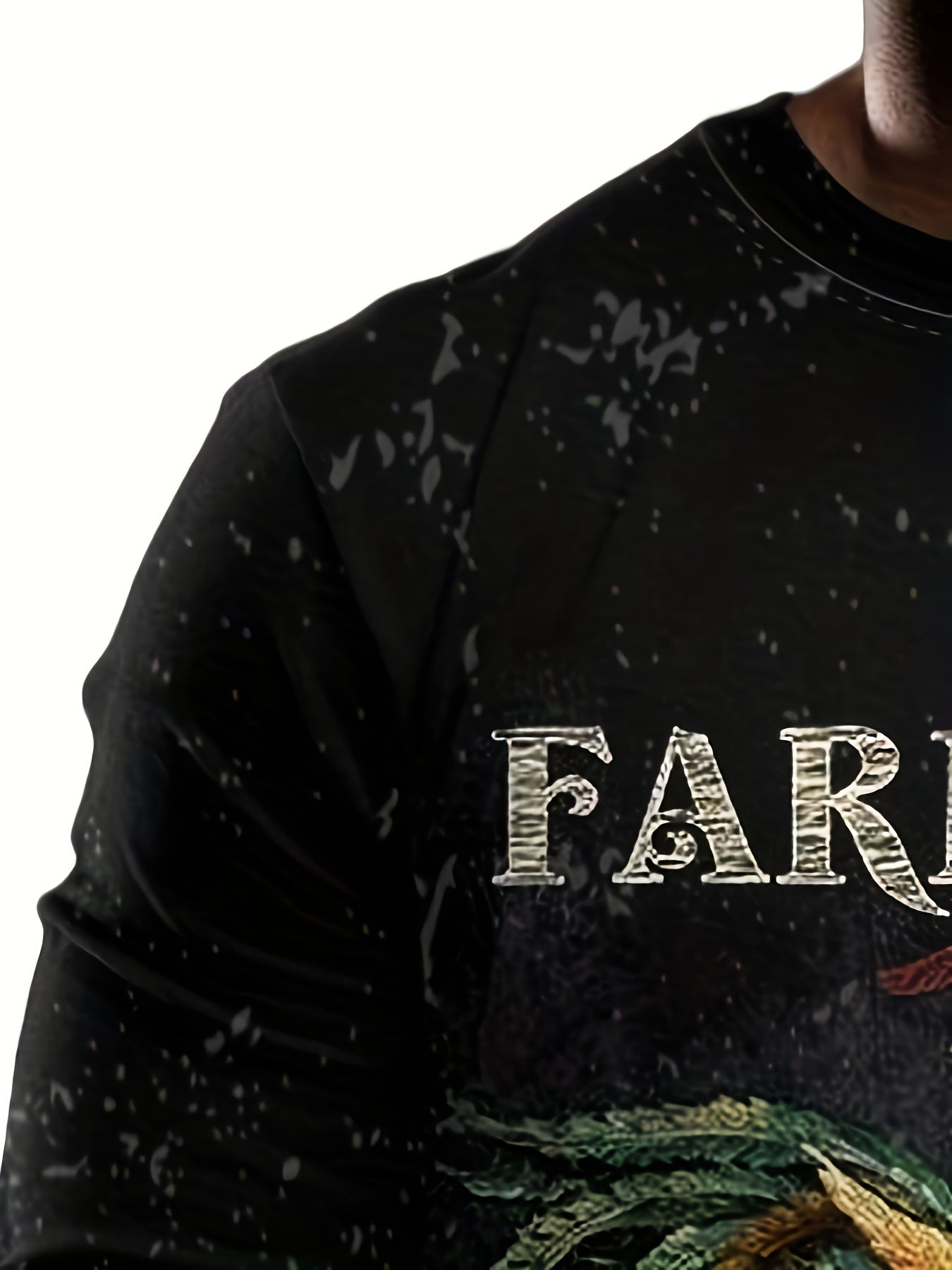 Rooster Print Men's Long Sleeve Novelty T-shirt for Autumn