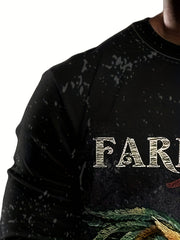 Rooster Print Men's Long Sleeve Novelty T-shirt for Autumn