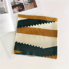 Satin Striped Small Bandana Block Square Scarf Women Hair