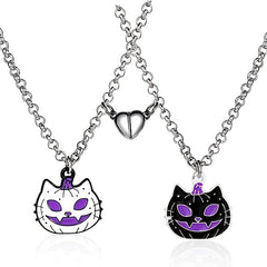 8pcs Magnetic Skull Pumpkin Ghost Pendant Necklace Set Halloween Jewelry