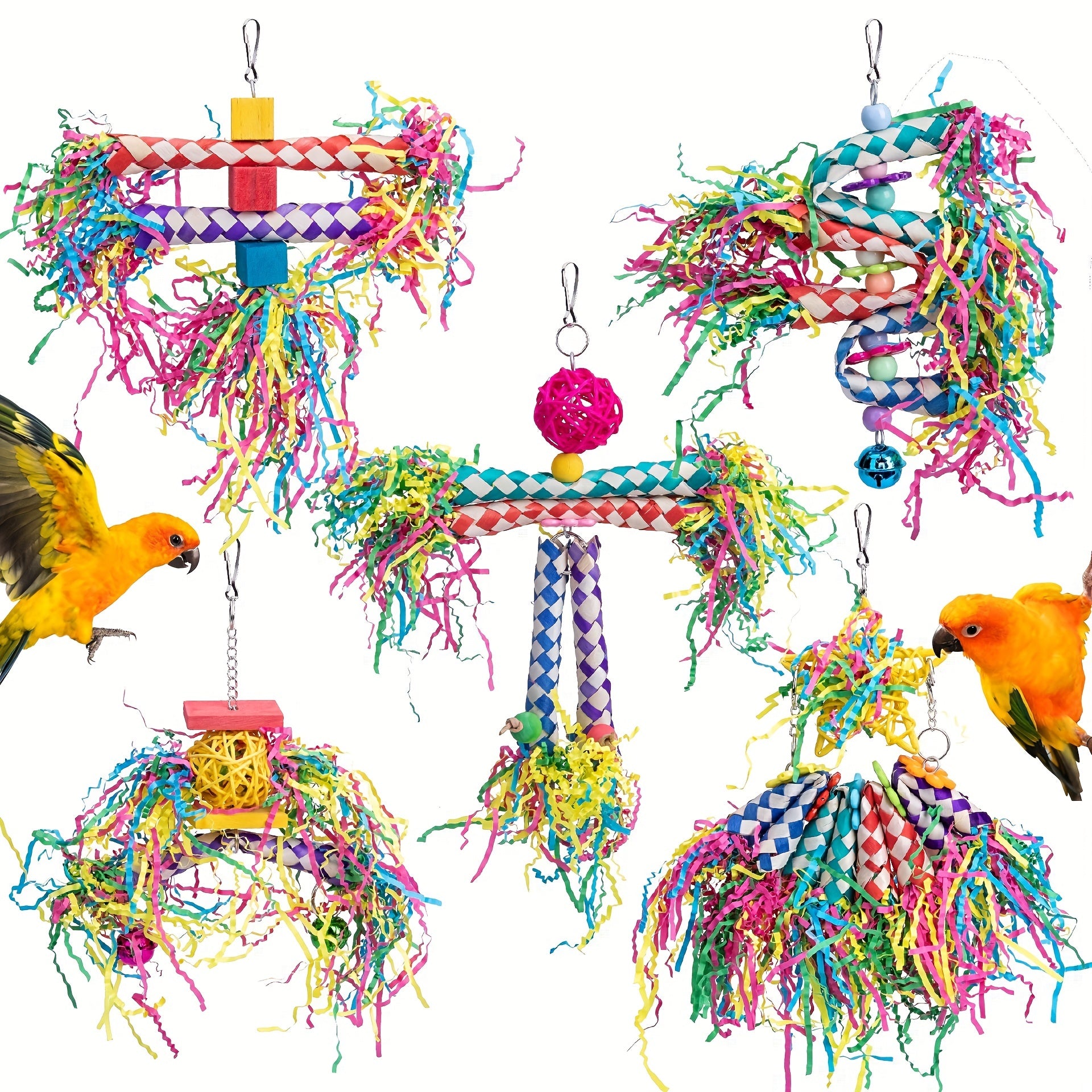 20g Fun and Colorful Bird Toys Pack