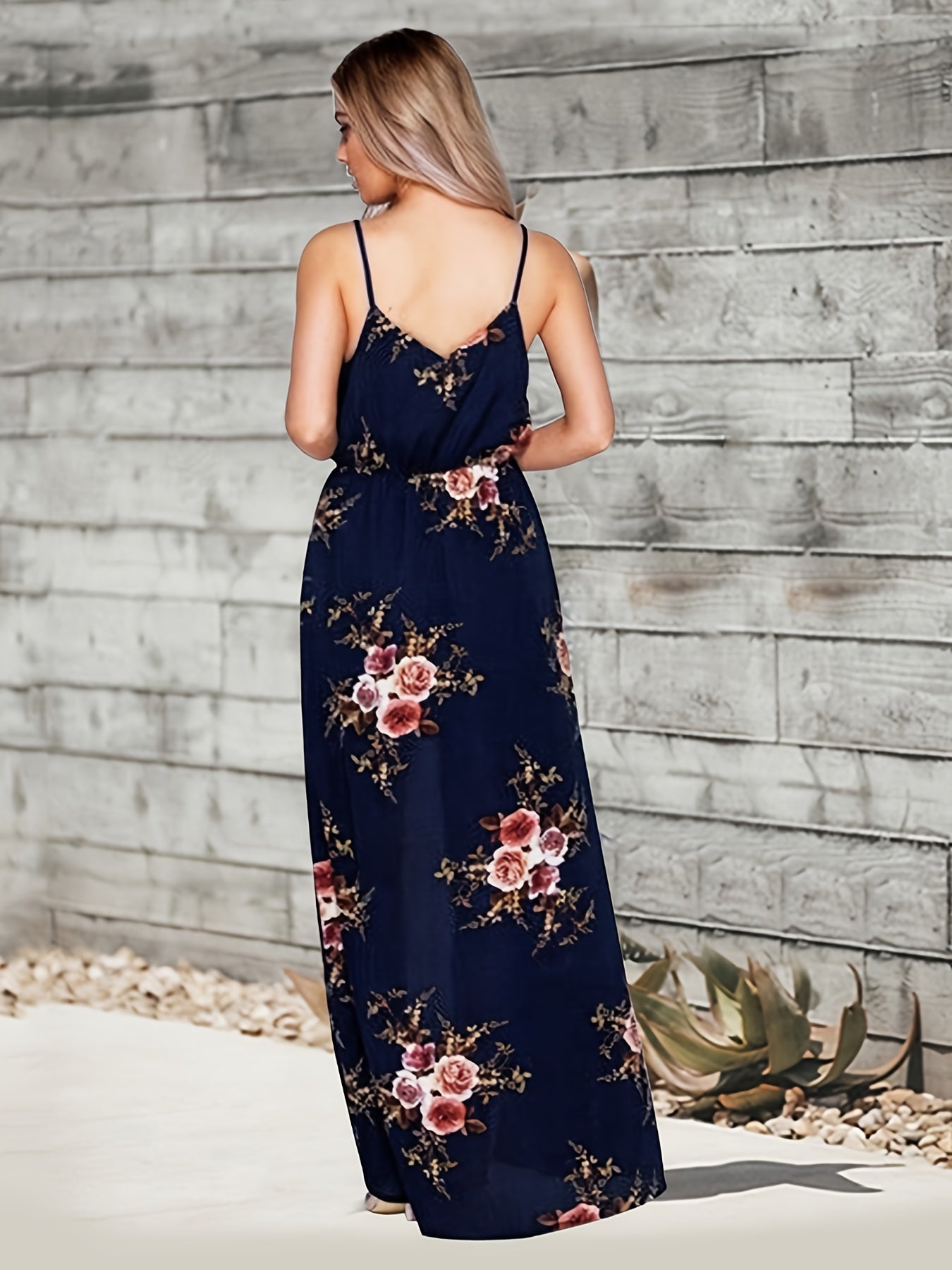 Boho Floral Print Jumpsuit with Overskirt
