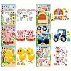 Farm Animal Stickers DIY Face Changing Stickers Party Favors