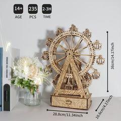 3D Wooden Puzzle Gear Ferris Wheel Music Box You Are My Sunshine