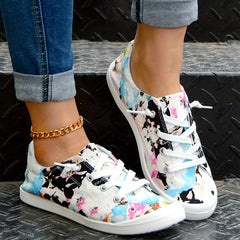 Women's Tie Dye Canvas Shoes Low Top Flat Sneakers
