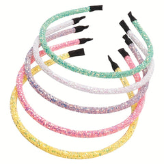 5pcs Girls Sequin Headband Hair Accessories Holiday Gift