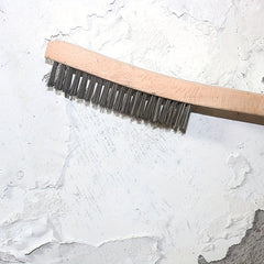 Stainless Steel Wire Scratch Brush for Rust Cleaning with 35" Curved Handle