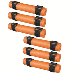 6pc Fishing Rod Floats w/ 12 Buckle Straps Pole Tube Accessories