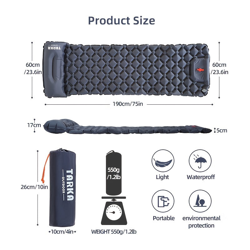 Ultralight Outdoor Sleeping Pad with Built-in Inflator Pump