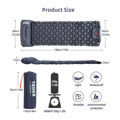 Ultralight Outdoor Sleeping Pad with Built-in Inflator Pump