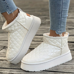 Women's Plush Lined Snow Boots Wear Resistance Non Slip Flat Shoes