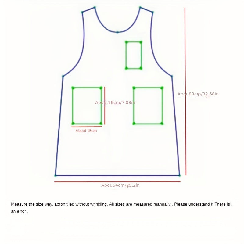 Adjustable Dress Style Apron with Pockets for Chef Gardening Cooking Baking