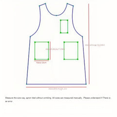 Adjustable Dress Style Apron with Pockets for Chef Gardening Cooking Baking