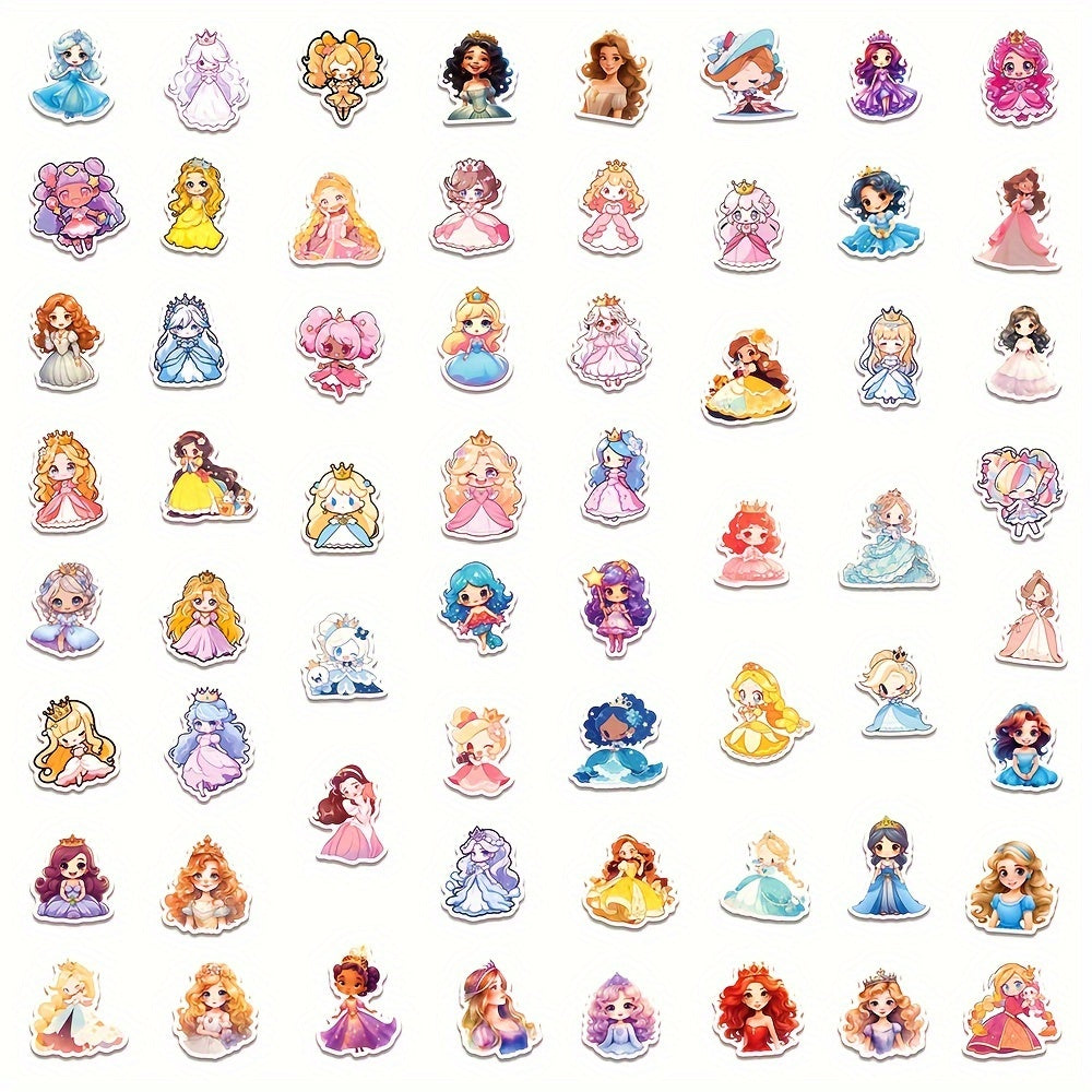 60pcs Princess Dress Graffiti Stickers for Laptop DIY Decoration