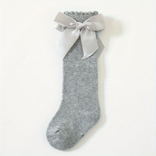 Baby Girls Big Bow Princess Knee Socks Lace Stockings