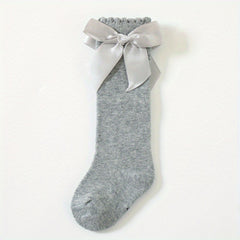 Baby Girls Big Bow Princess Knee Socks Lace Stockings