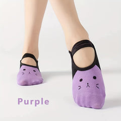 Cartoon Cat Print Ankle Socks for Women