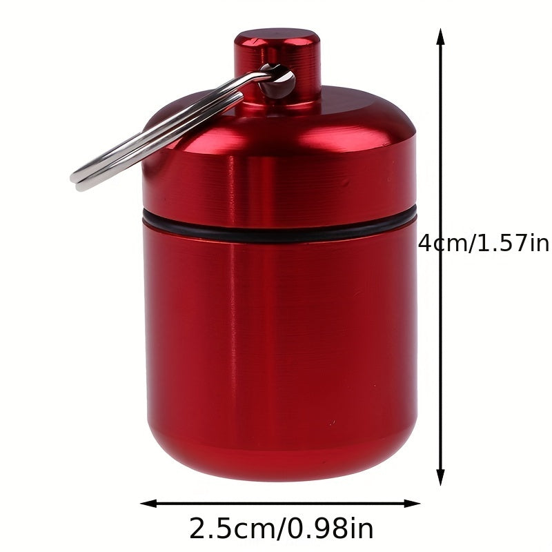 Mini Waterproof Aluminum Pill Box Case with Key Ring