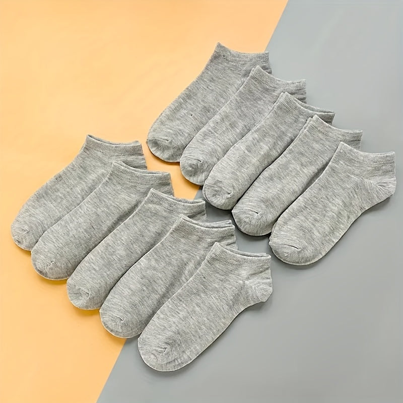 10 20 30 Pairs Unisex Solid Socks Low Cut Ankle Socks Women's Stockings