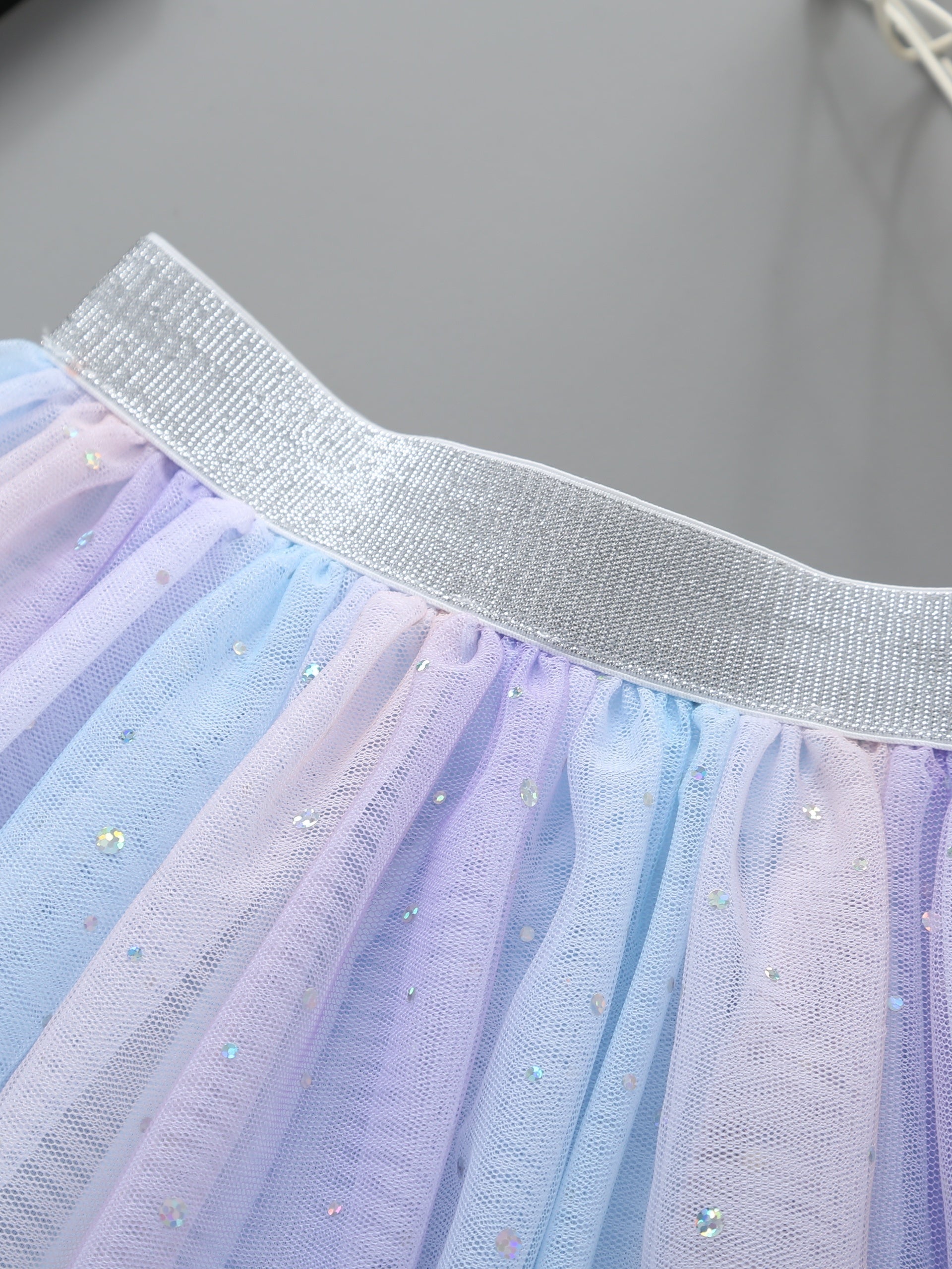 Girls Sequin Rainbow Tulle Tutu Princess Skirt For Birthday Party Ballet