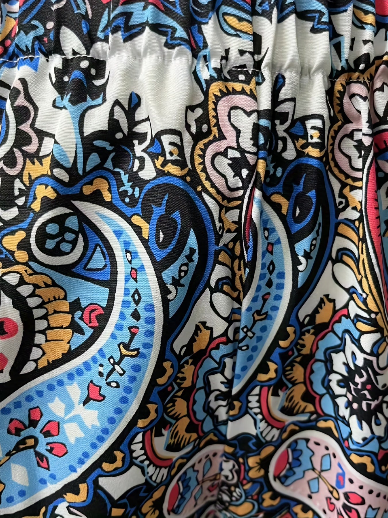Paisley Print Elastic Waist Jogger Pants for Women