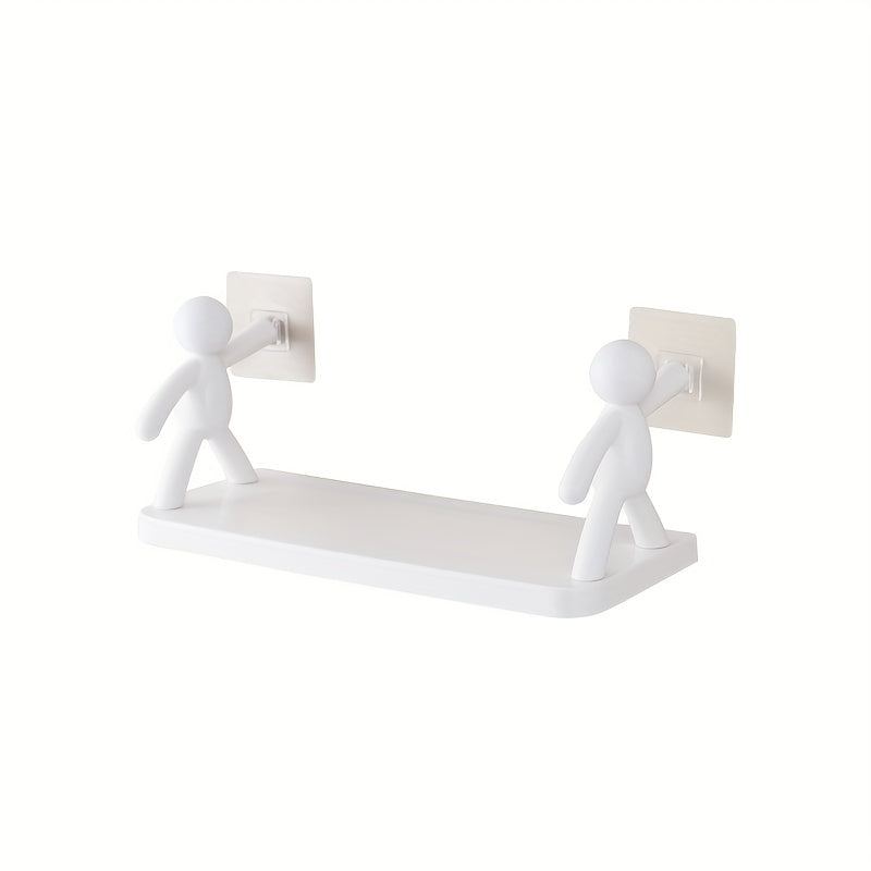 Small Man Wall Floating Shelf Bathroom Kitchen Storage Organizer