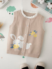 Cute Rabbit Embroidery Vest for Baby Girls