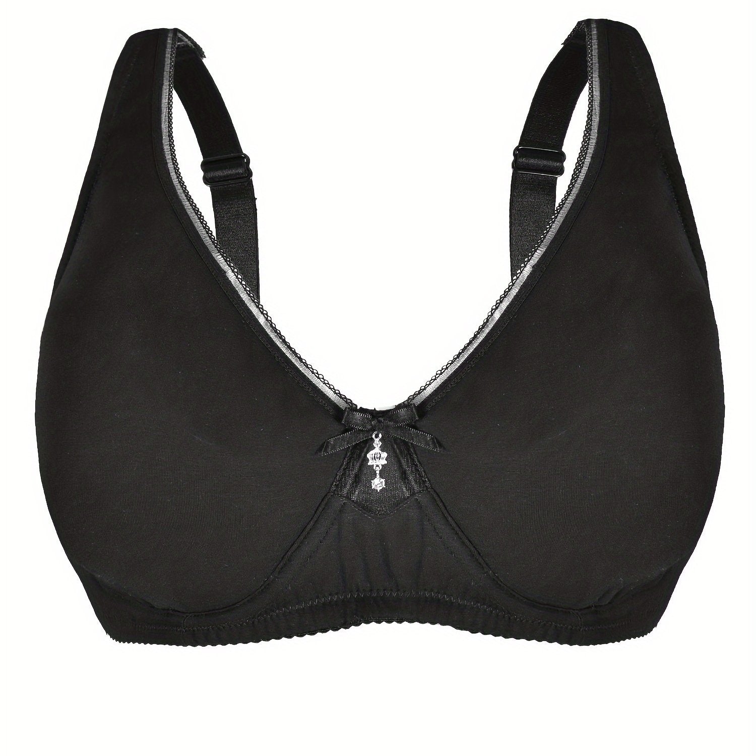 Women's Rhinestone Bow Front Underwire Full Cover Bra