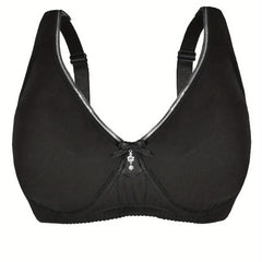 Women's Rhinestone Bow Front Underwire Full Cover Bra