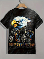 Eagle Pattern Print Men's Short Sleeve Comfy T shirt Graphic Tee