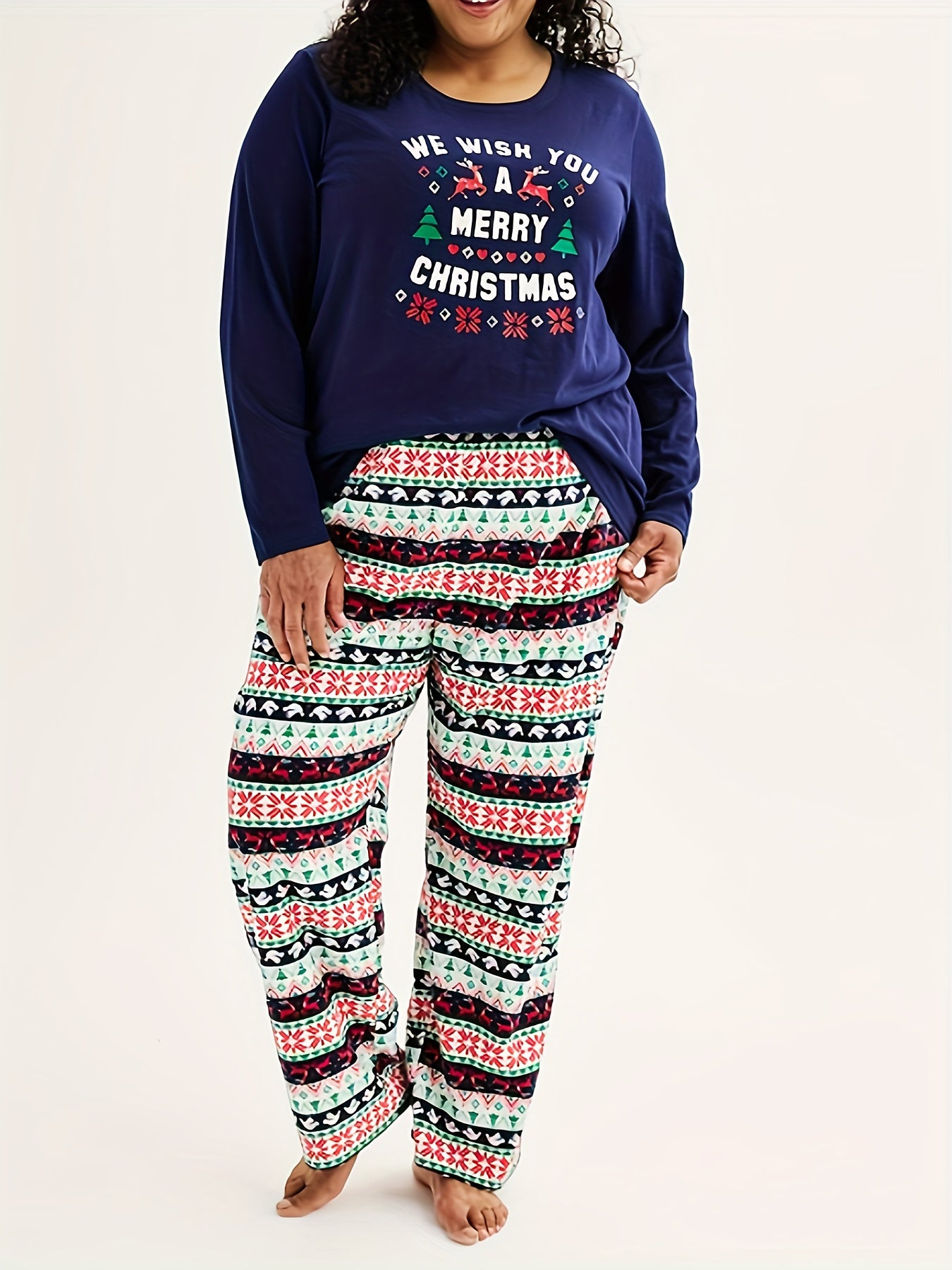 Christmas Pajama Set Long Sleeve Tee & Pants Loungewear