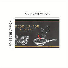 2pcs Kitchenware Non Slip Kitchen Rugs Stain Resistant Long Strip Floor