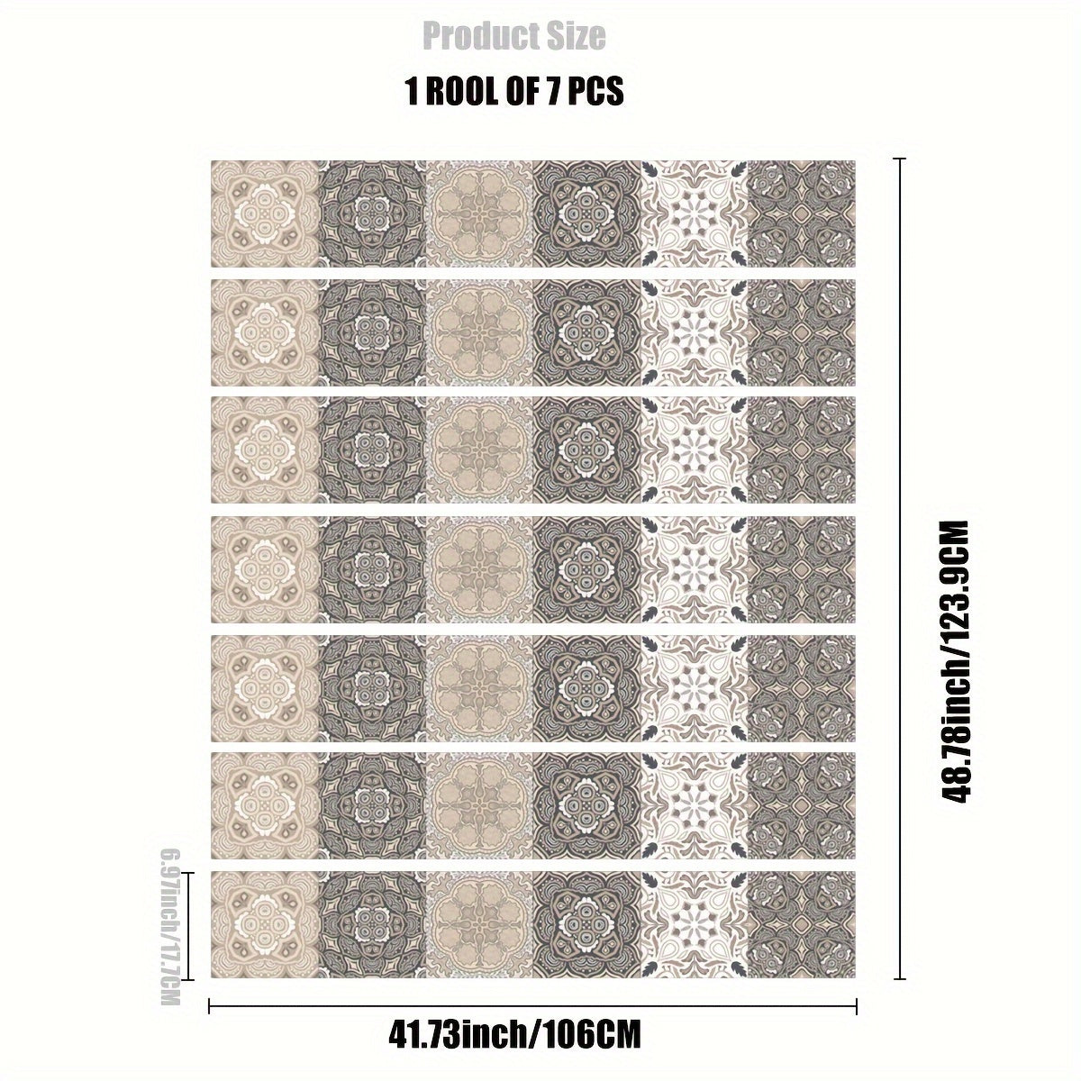 Bohemian Pattern Stair Stickers Self-adhesive Wallpaper