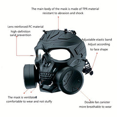 Skull Helmet Mask with Goggles for Halloween