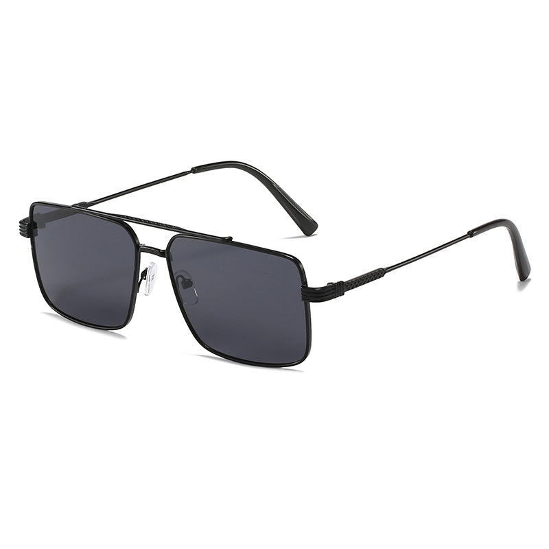 European American Men's Rectangular Sunglasses Vintage Double Bridge Glasses