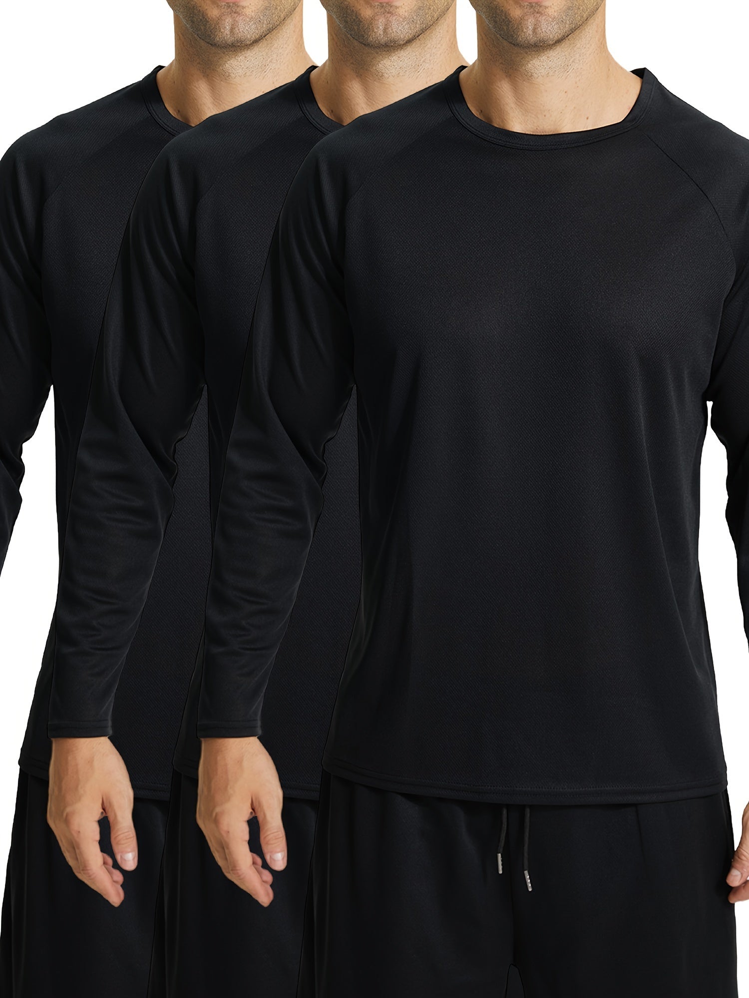 3 Pcs Men's Quick Drying Compression Long Sleeve Tee