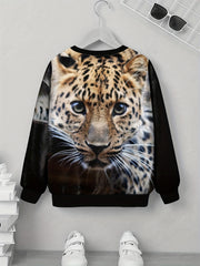 Teens Kitty 3D Print Sweatshirt Kids Casual Pullover Street Wear