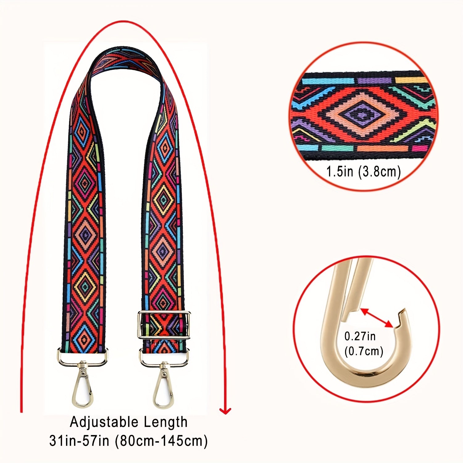 Rainbow Colorful Adjustable Shoulder Strap Replacement