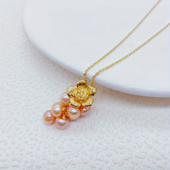 Grape & Pearl Necklace Ideal for Girlfriend